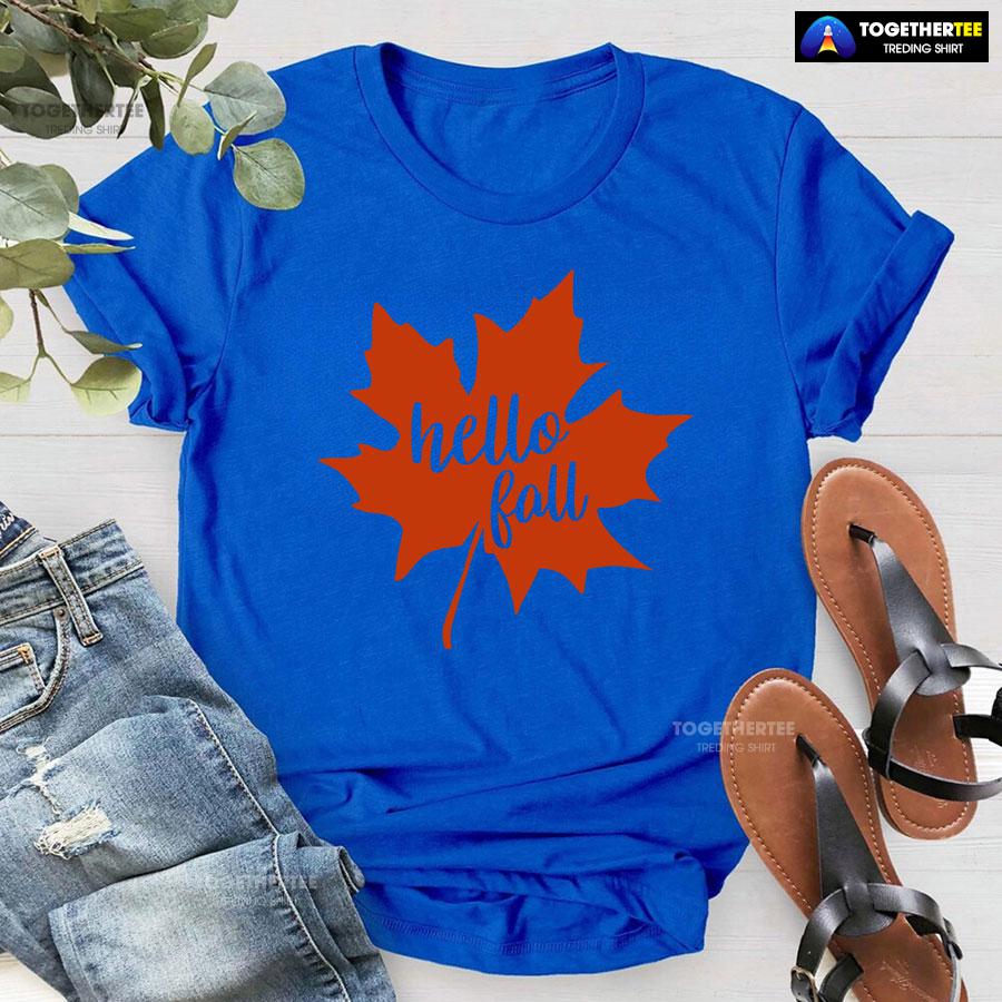 Hello Fall Happy Thanksgiving Day T-Shirt - Image 7