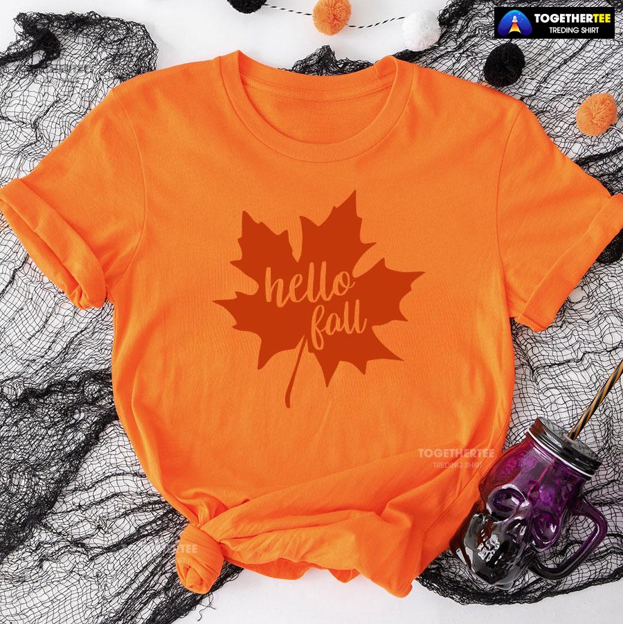 Hello Fall Happy Thanksgiving Day T-Shirt - Image 9