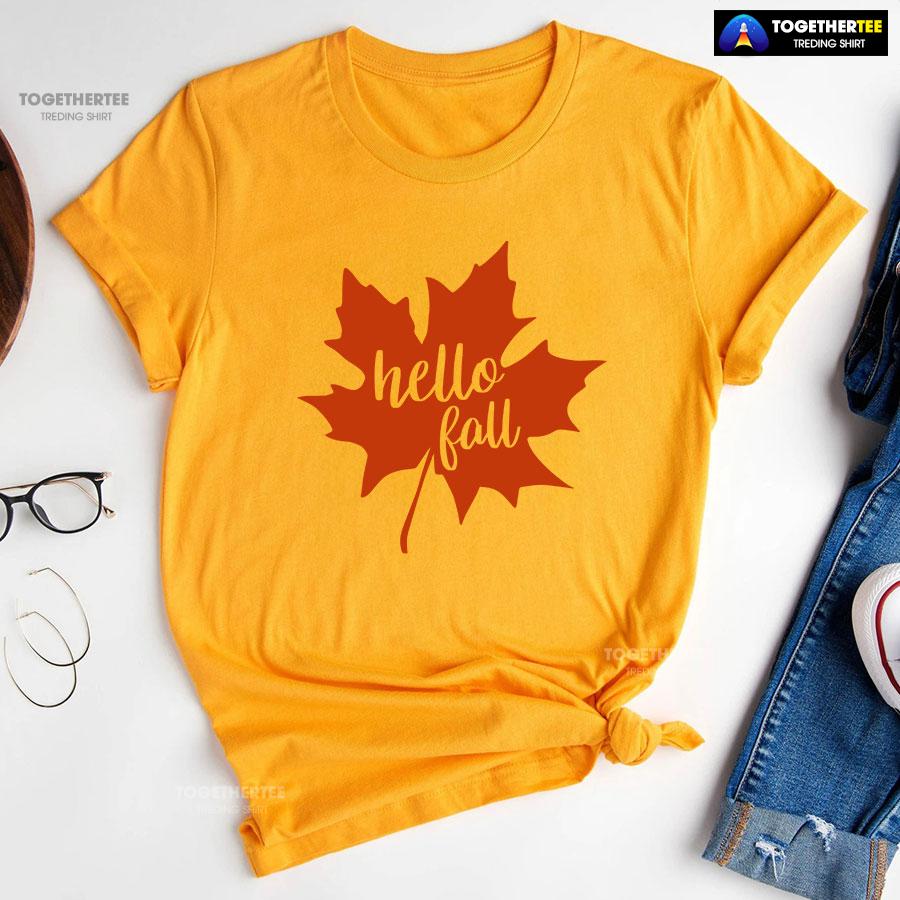 Hello Fall Happy Thanksgiving Day T-Shirt - Image 10