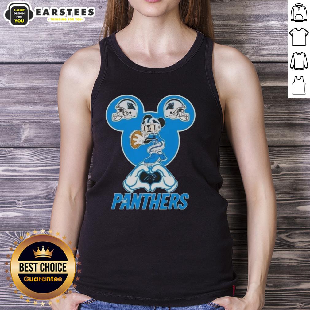 Good Mickey Hands Heart Love Carolina Panthers Football T-Shirt - Image 4