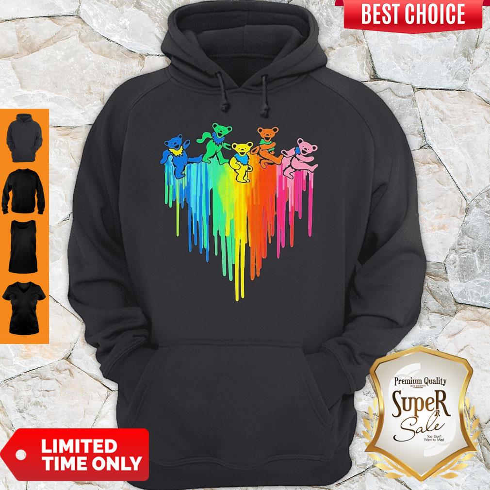 Perfect Grateful Dead Dancing Bears Heart Shirt - Image 2
