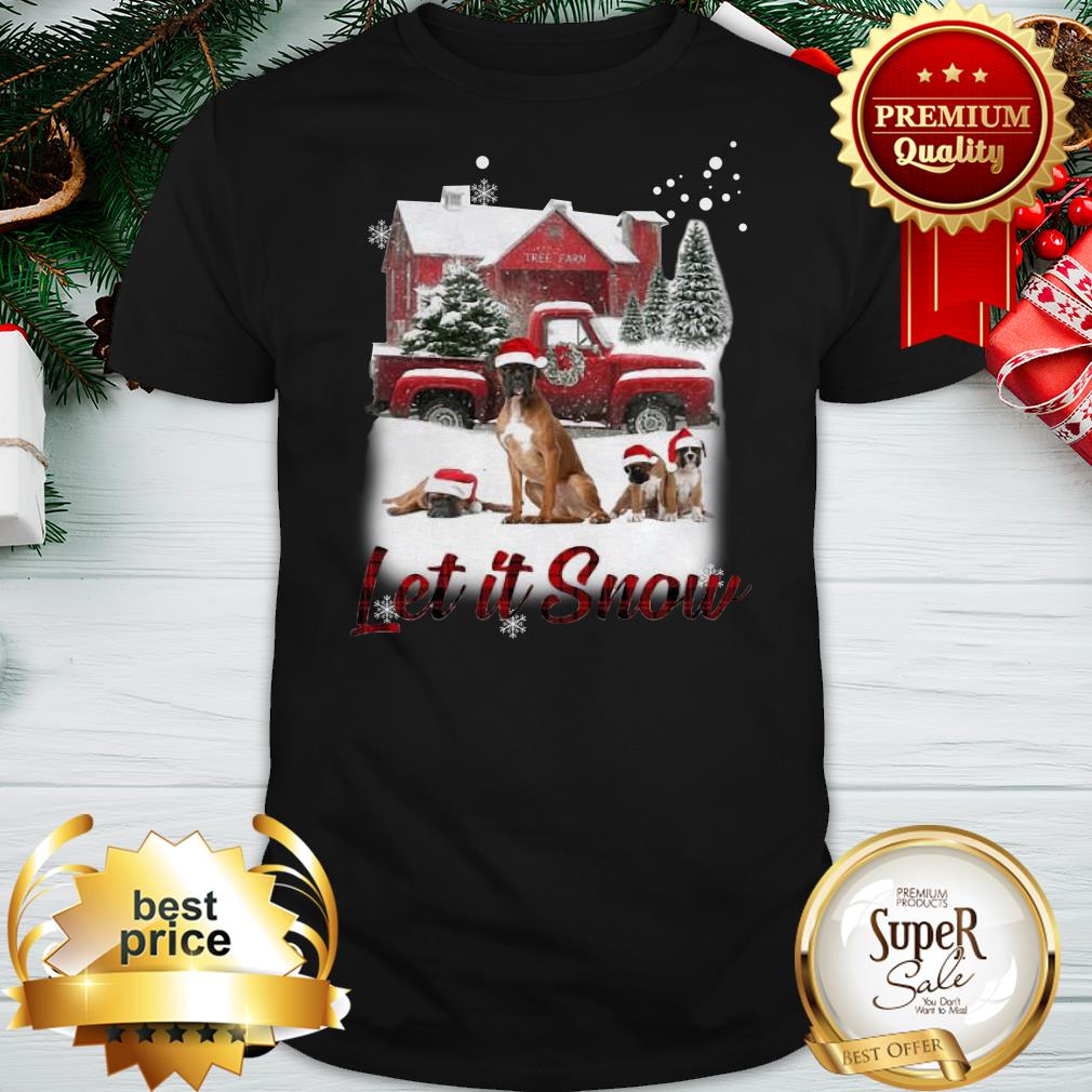 Santa Boxer Let It Snow Christmas Shirt