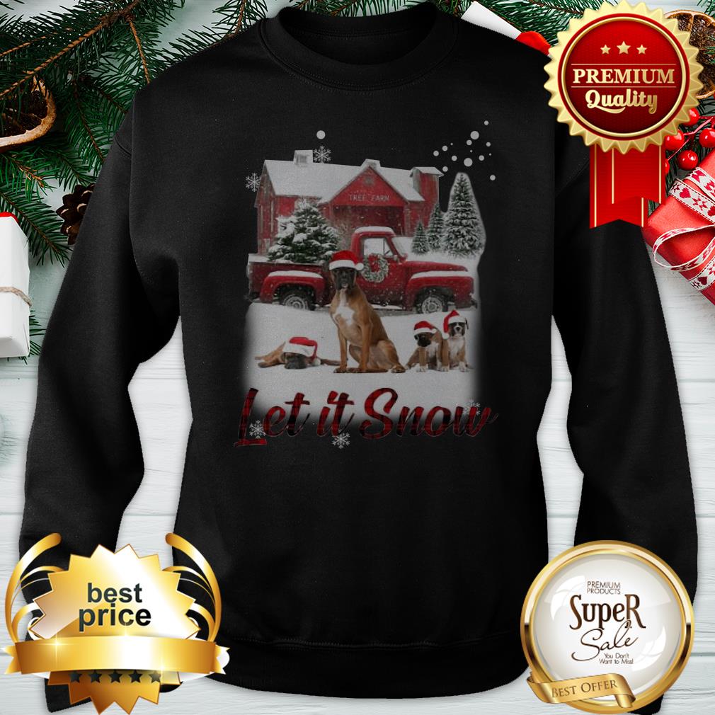 Santa Boxer Let It Snow Christmas Shirt - Image 4