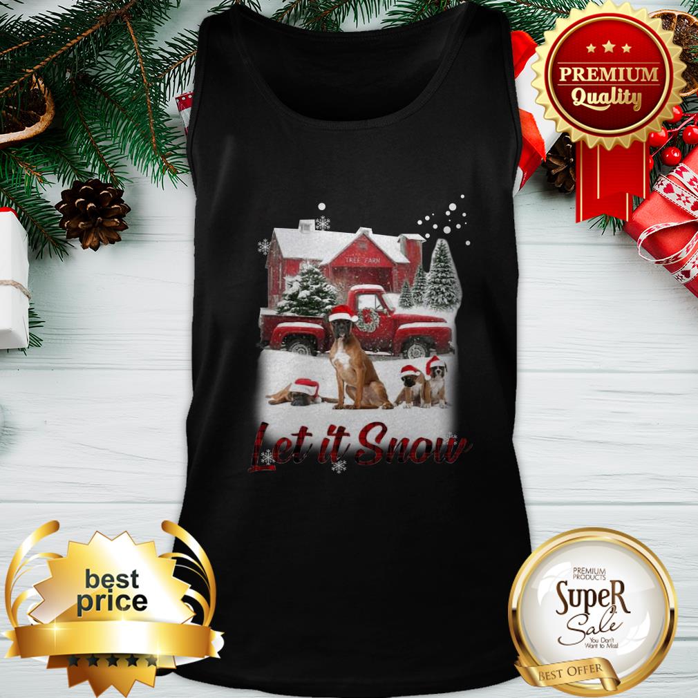 Santa Boxer Let It Snow Christmas Shirt - Image 3
