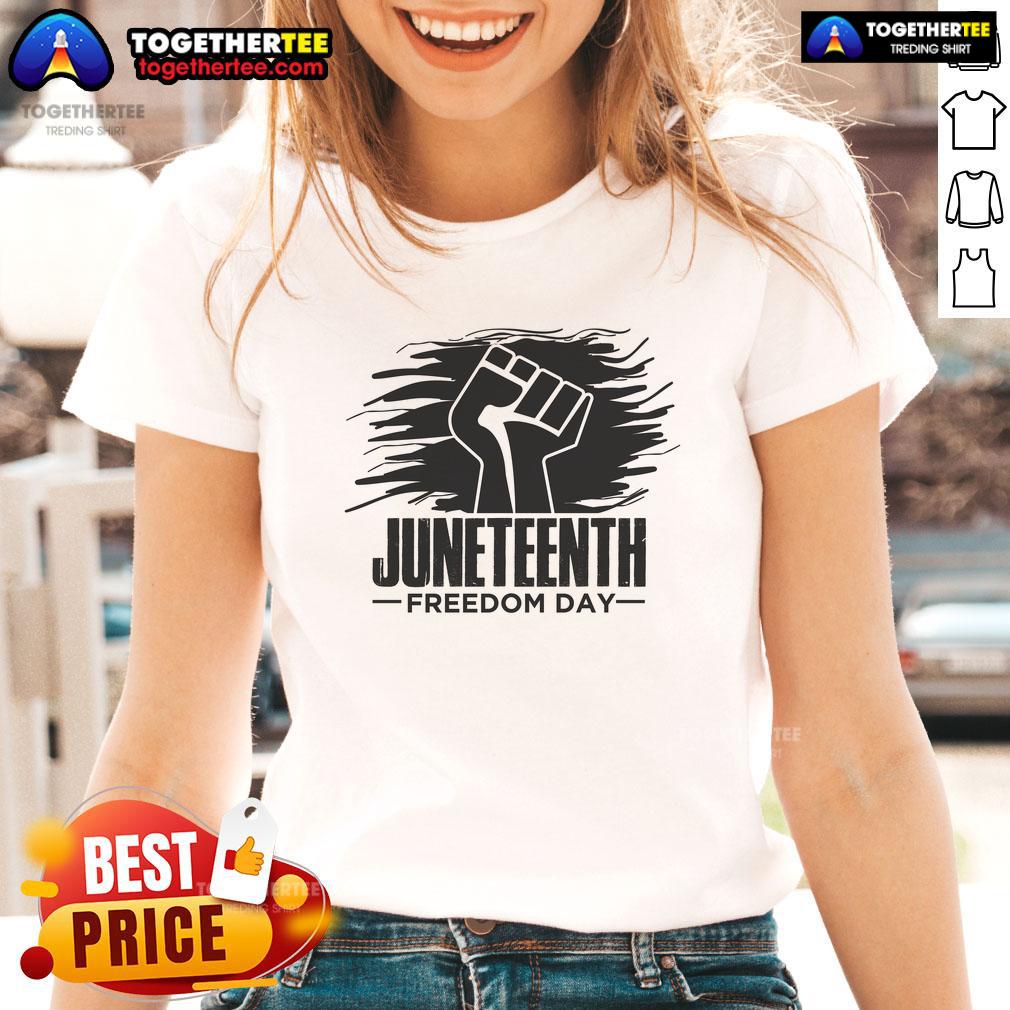 Official Juneteenth Freedom Day Fist T-Shirt - Image 3