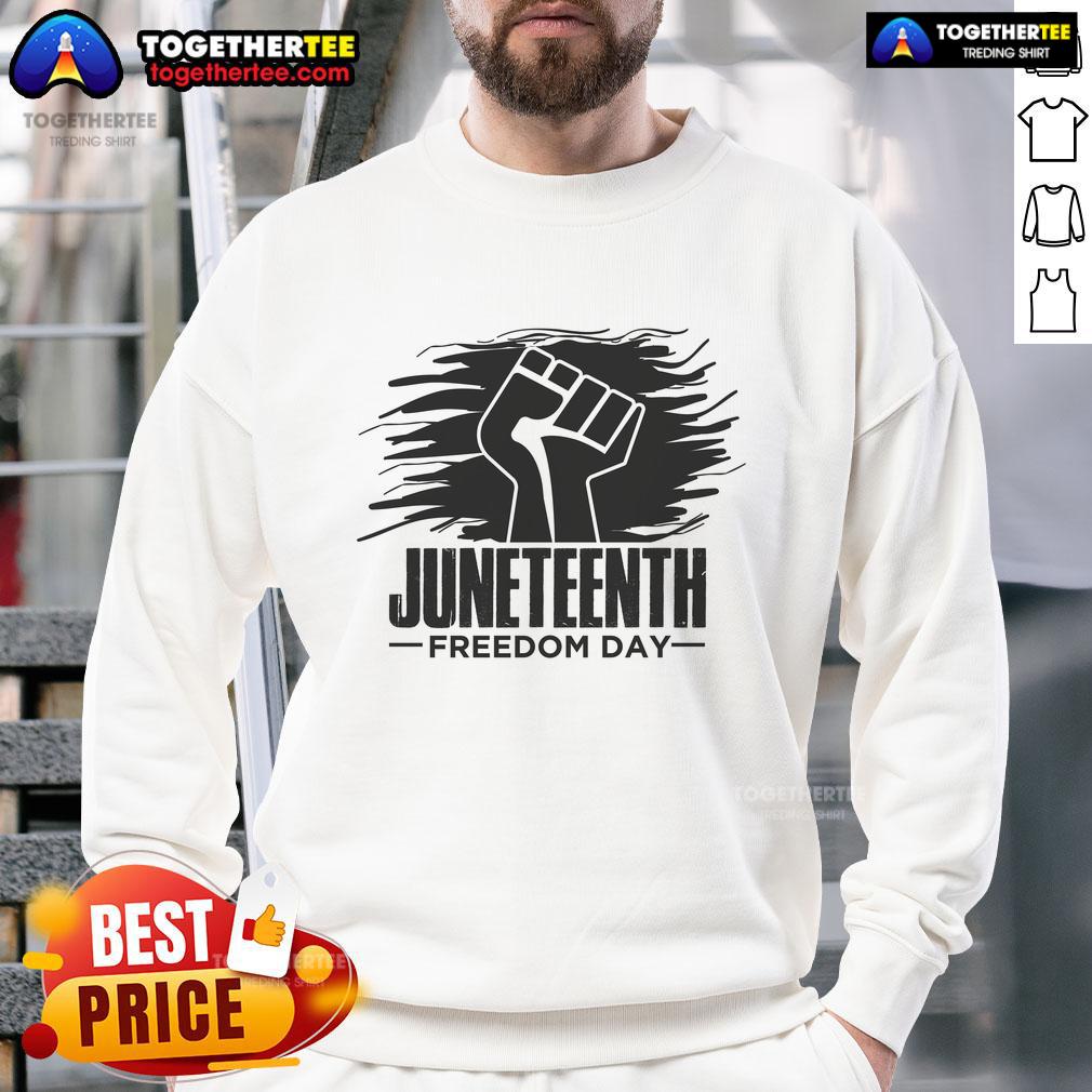 Official Juneteenth Freedom Day Fist T-Shirt - Image 5