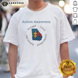 Premium Autism Awareness Georgia Puzzle Piece Accept Love Understand Advocate T-Shirt