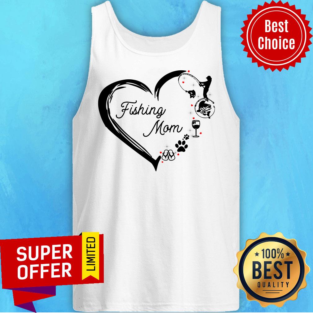 Nice Fishing Mom Heart Shirt - Image 3
