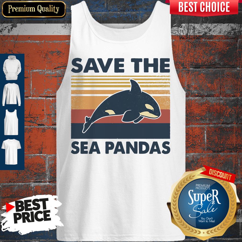 Awesome Dolphin Save The Sea Pandas Vintage Shirt - Image 2