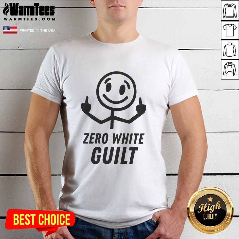 Nice Zero White Guilt Middle Finger T-Shirt