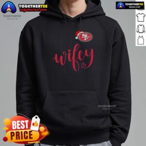 Alternative view of Original Wifey San Francisco 49ers Santa Hat Merry Christmas T-Shirt