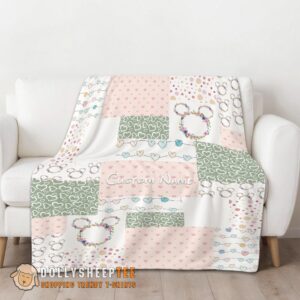 Alternative view of Perfect Disney Mickey Logo Heart Texture Blanket Fleece Customized Blanket