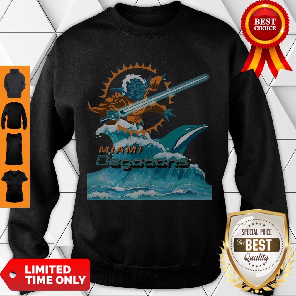 Cute Star Wars Yoda Miami Dolphins Degobons Shirt - Image 3