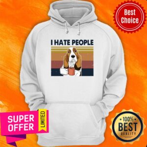 Alternative view of Funny Vintage Retro Basset Hound I Hate People Shirt