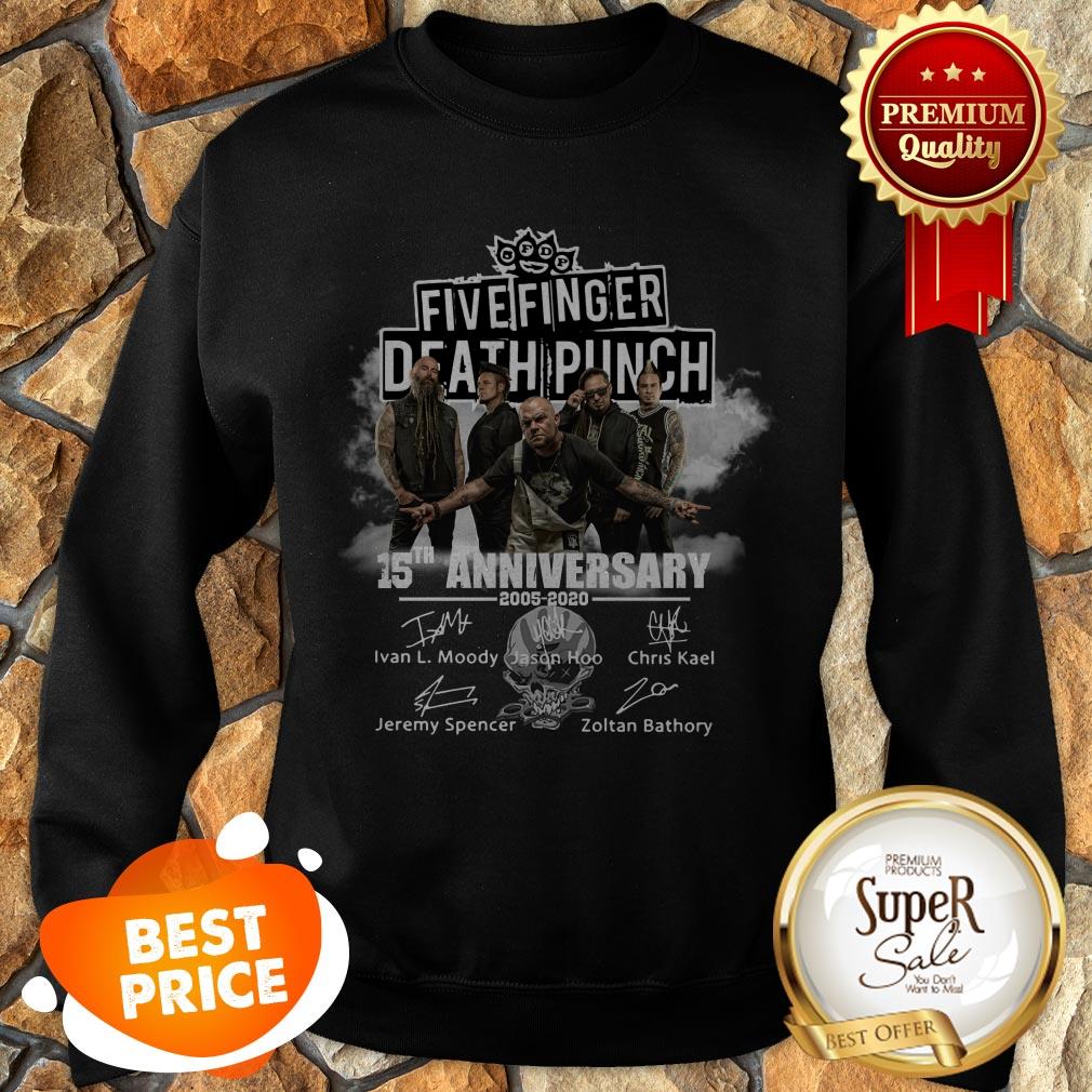 Top Five Finger Death Punch 15th Anniversary 2005 2020 Signatures Shirt - Image 4