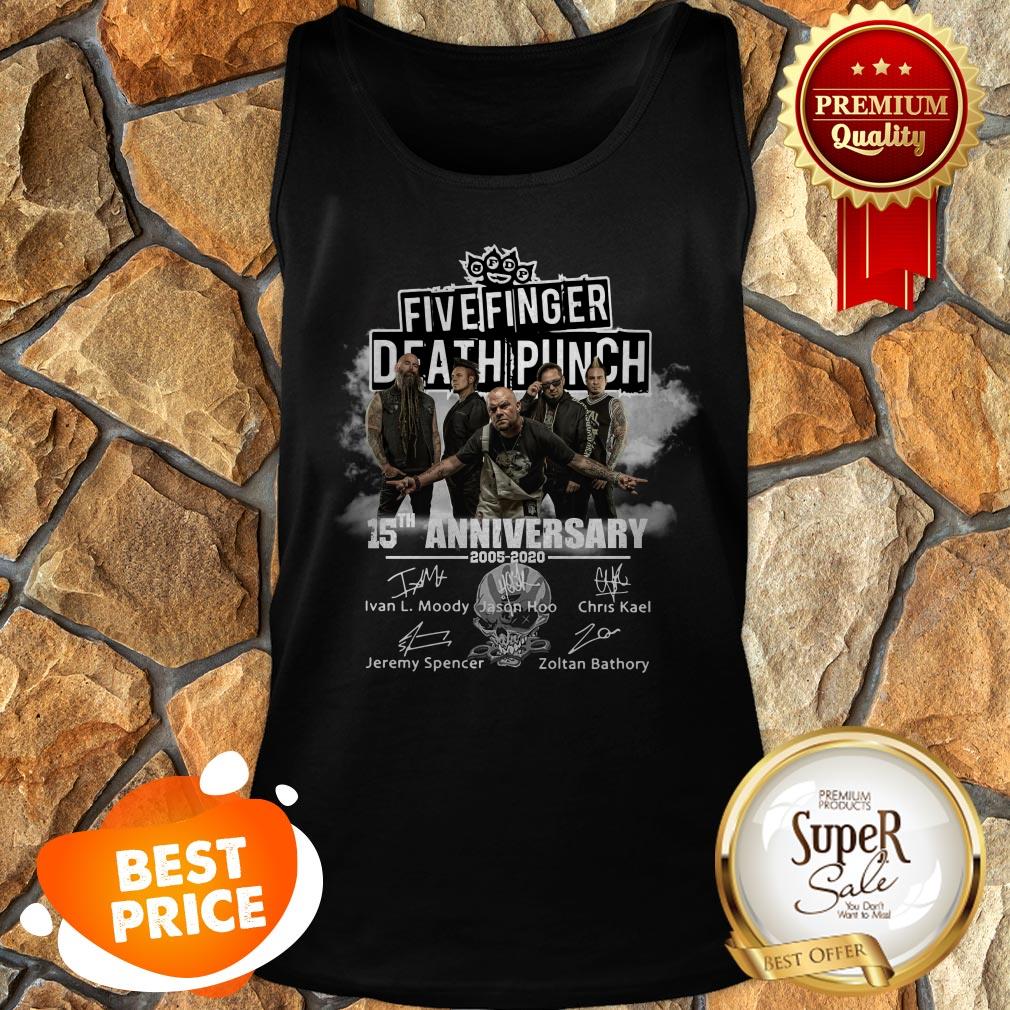 Top Five Finger Death Punch 15th Anniversary 2005 2020 Signatures Shirt - Image 3