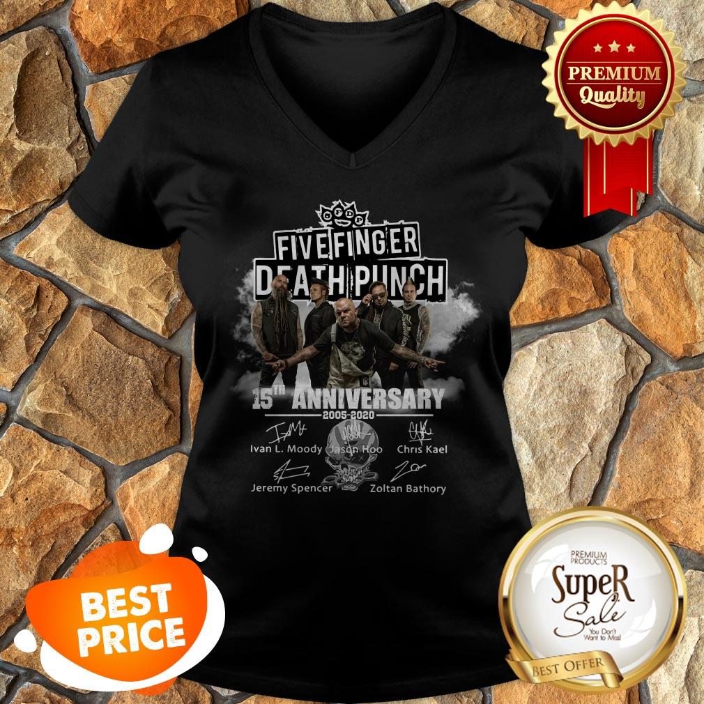 Top Five Finger Death Punch 15th Anniversary 2005 2020 Signatures Shirt - Image 2