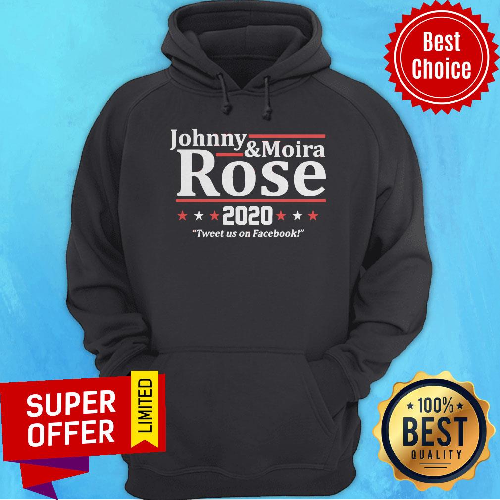 Top Johnny And Moira Rose 2020 Tweet Us On Facebook Shirt - Image 3