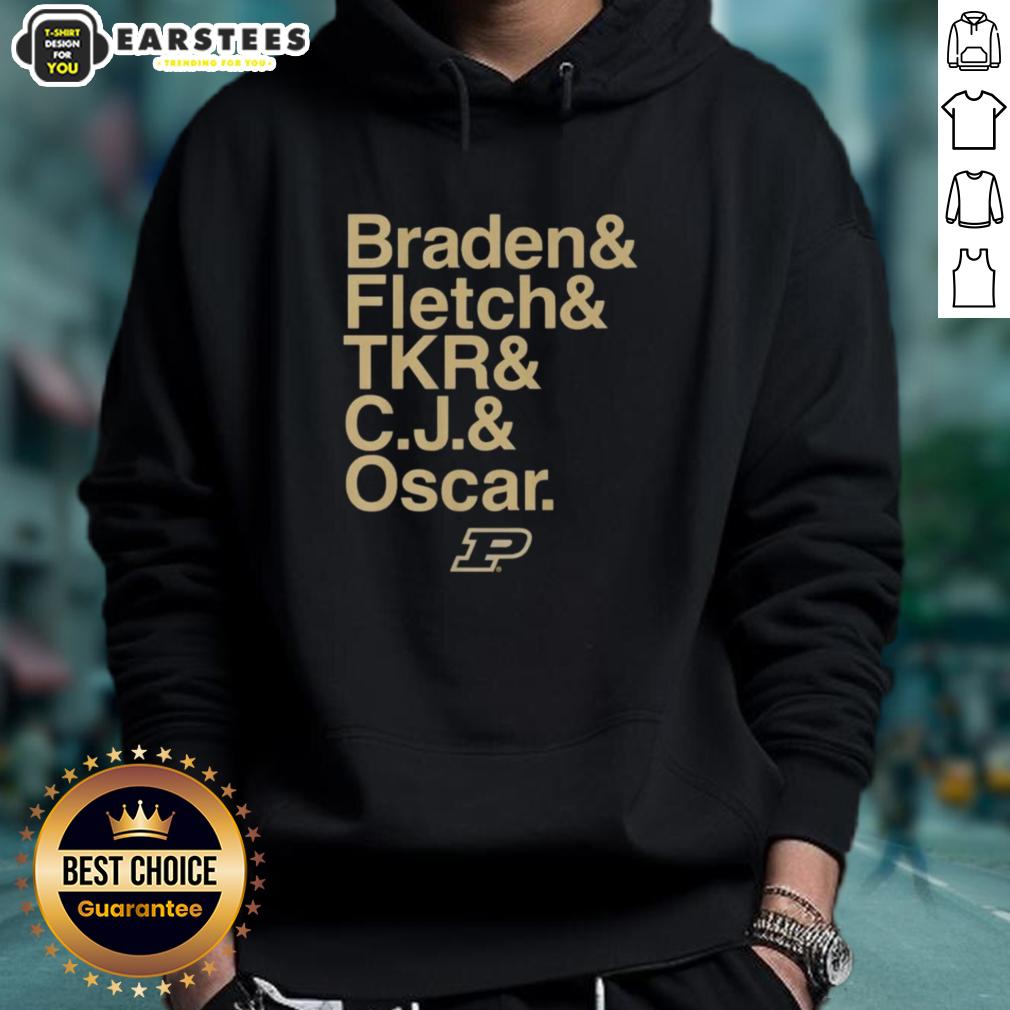 Nice Purdue Boilermakers Ampersand Stars 2025-26 Braden Fletch Tkr C.J And Oscar T-Shirt - Image 2