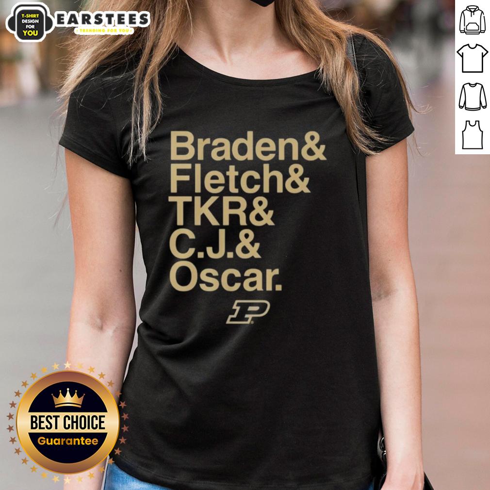 Nice Purdue Boilermakers Ampersand Stars 2025-26 Braden Fletch Tkr C.J And Oscar T-Shirt - Image 3