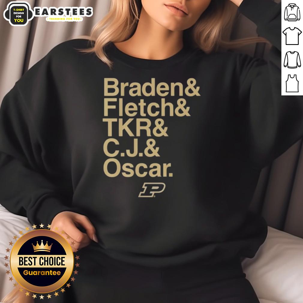 Nice Purdue Boilermakers Ampersand Stars 2025-26 Braden Fletch Tkr C.J And Oscar T-Shirt - Image 5