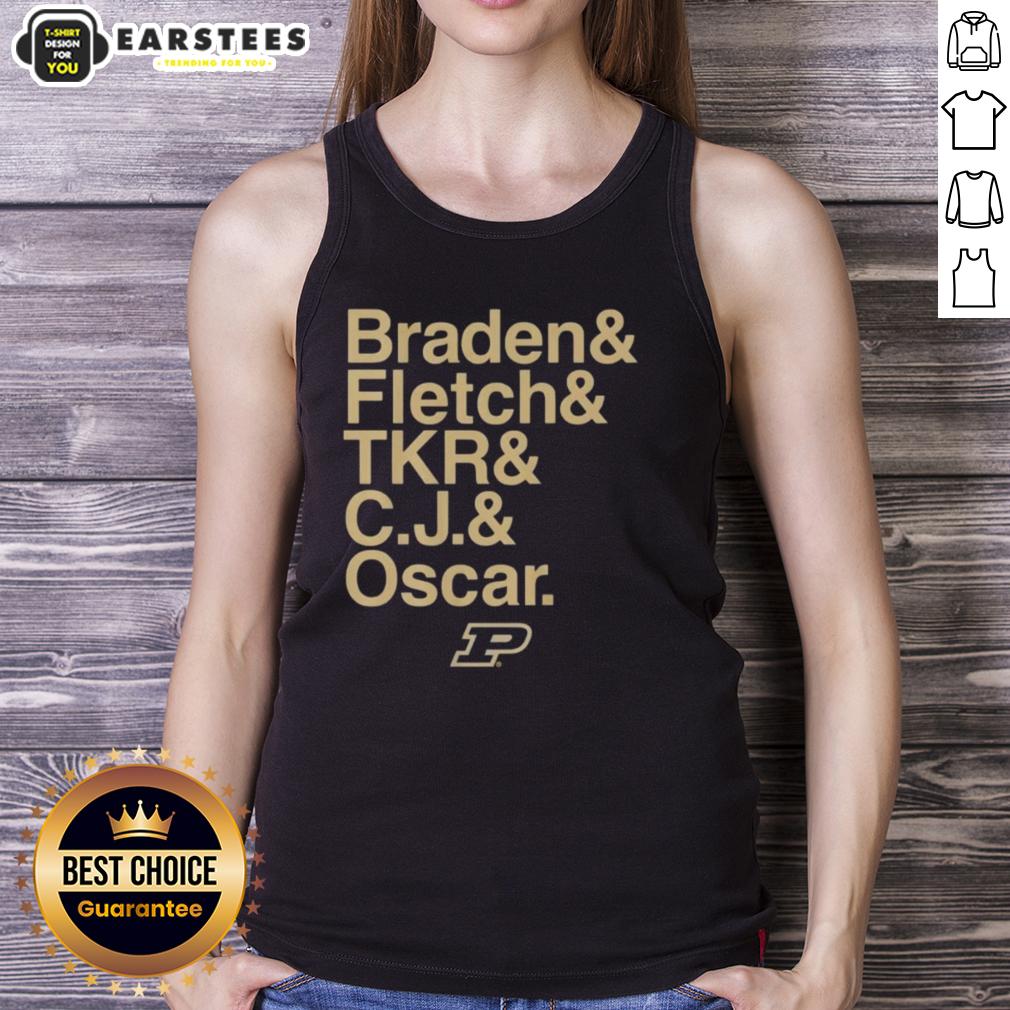 Nice Purdue Boilermakers Ampersand Stars 2025-26 Braden Fletch Tkr C.J And Oscar T-Shirt - Image 4