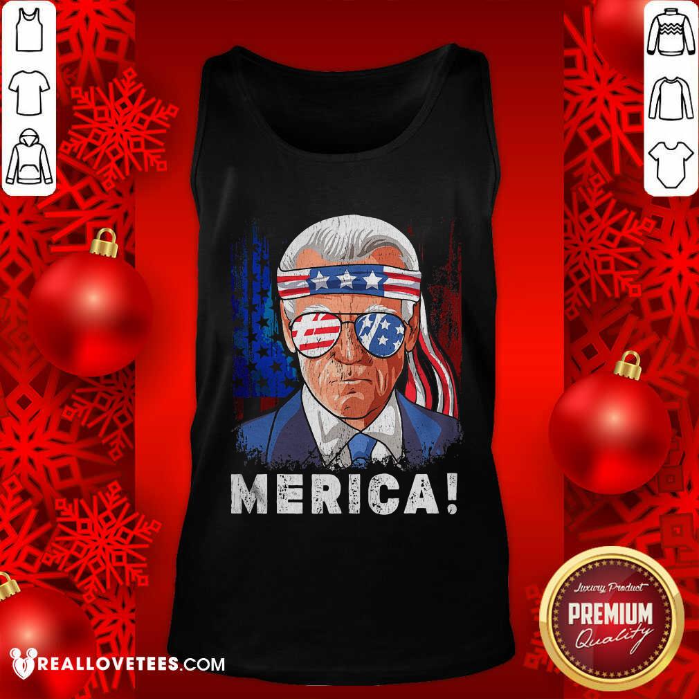 Funny Joe Biden Merica Sunglasses Ribbon American Flag Shirt - Image 2