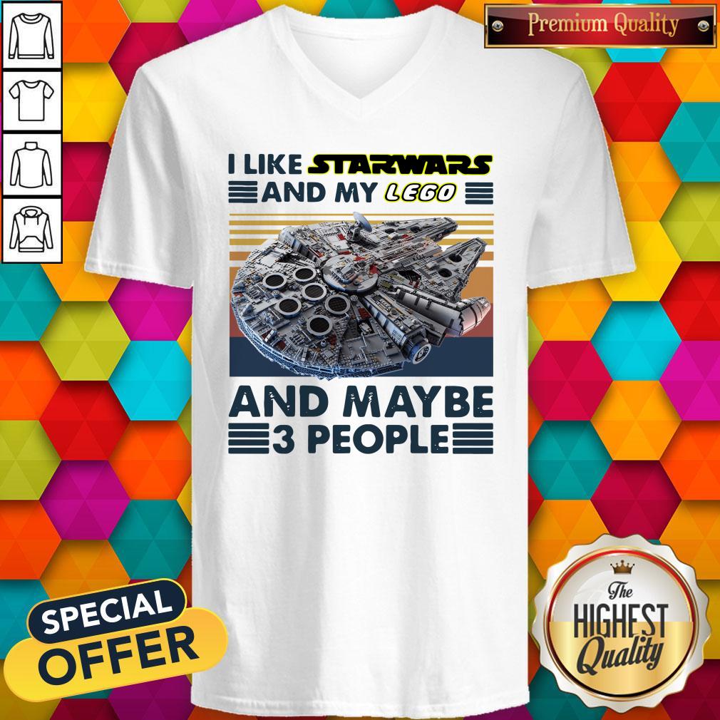 Nice I Like Star Wars And My Lego And Maybe 3 People Vintage Shirt - Image 3