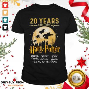 Funny 20 Years 2001 2021 Of Harry Potter Signature Thank You For The Memories Shirt