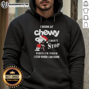 Alternative view of Awesome Snoopy I Work At Chewy I Don't Stop When I'm Tired I Stop When I Am Done Christmas T-Shirt
