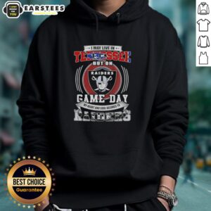 Alternative view of Good I May Live In Tennessee But On Game Day My Heart And Soul Belongs To Las Vegas Raiders Football T-Shirt