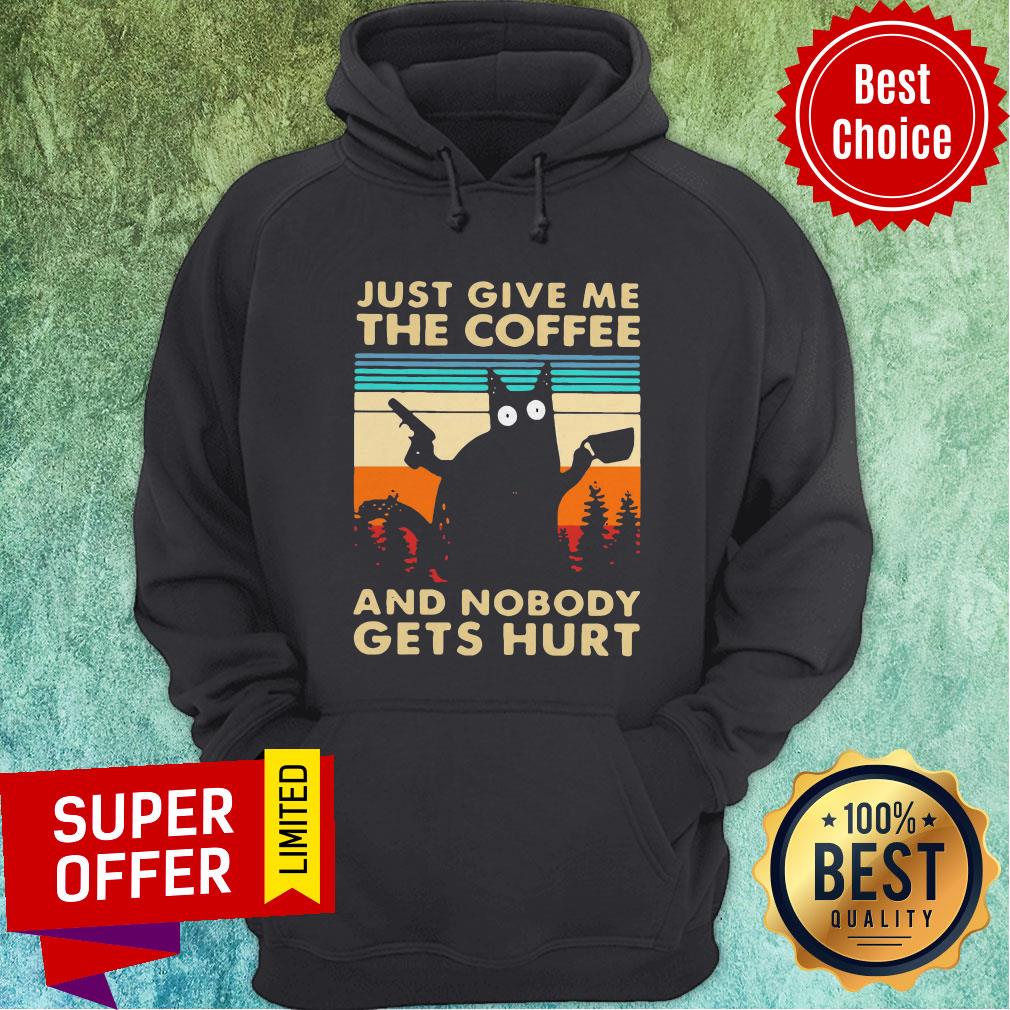 Black Cat Just Give Me The Coffee And Nobody Gets Hurt Vintage Shirt - Image 2