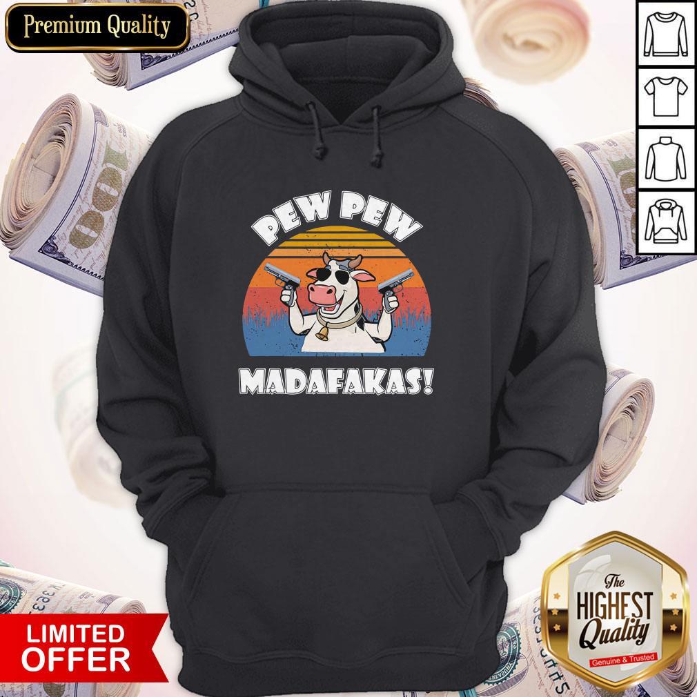 Dairy Cows Pew Pew Madafakas Vintage Shirt - Image 2