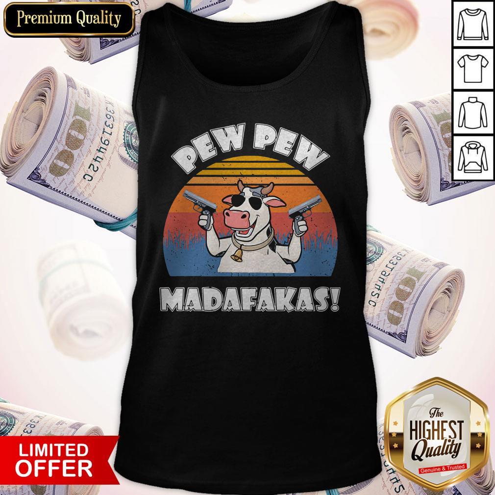 Dairy Cows Pew Pew Madafakas Vintage Shirt - Image 4
