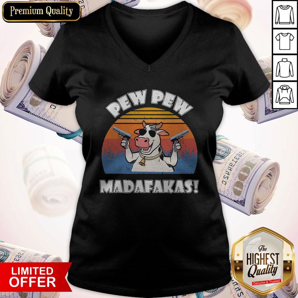 Dairy Cows Pew Pew Madafakas Vintage Shirt - Image 3