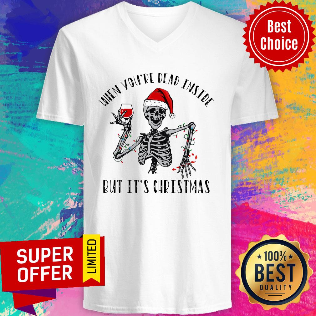 Skeleton When You're Dead Inside But It’s Christmas Shirt - Image 2