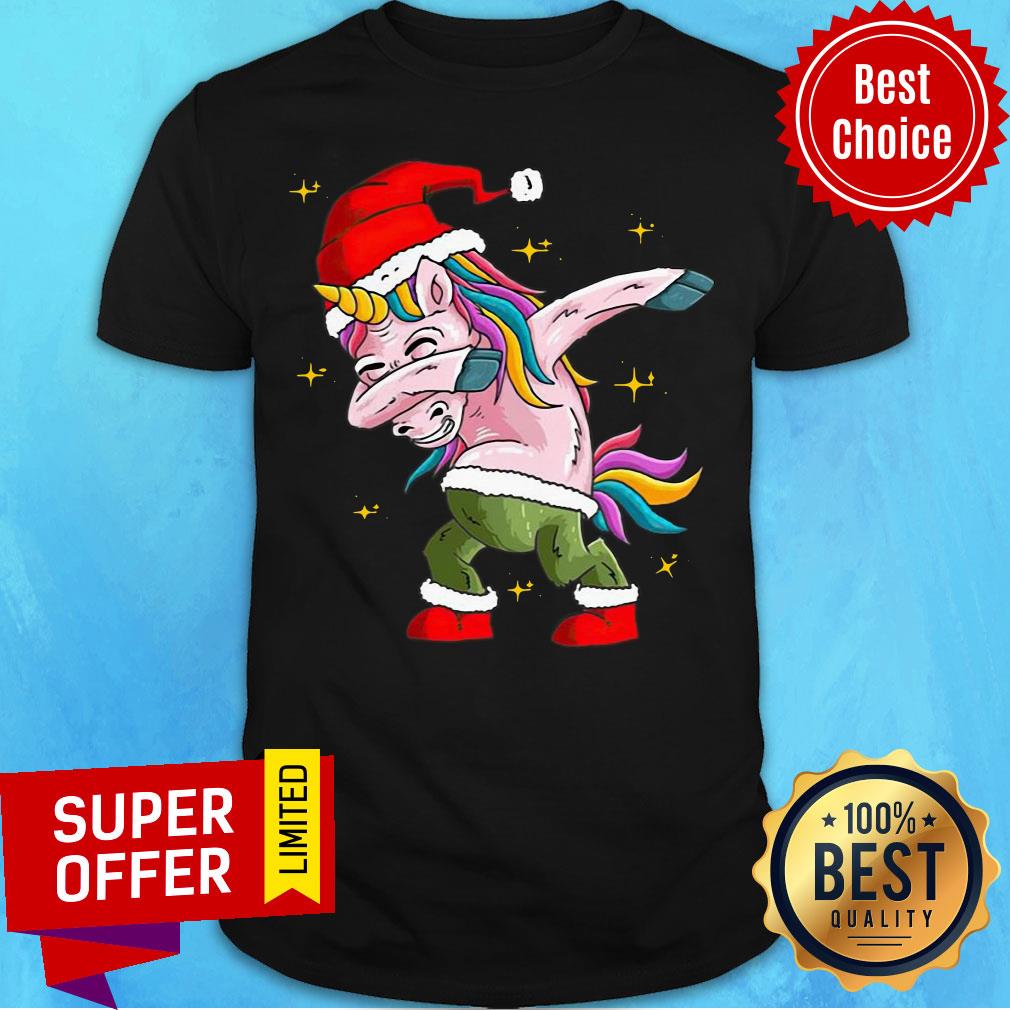 Awesome Santa Unicorn Dabbing Christmas Shirt