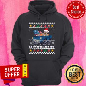 Alternative view of Top Merry Biden And A Trump Free New Year Ugly Christmas Shirt