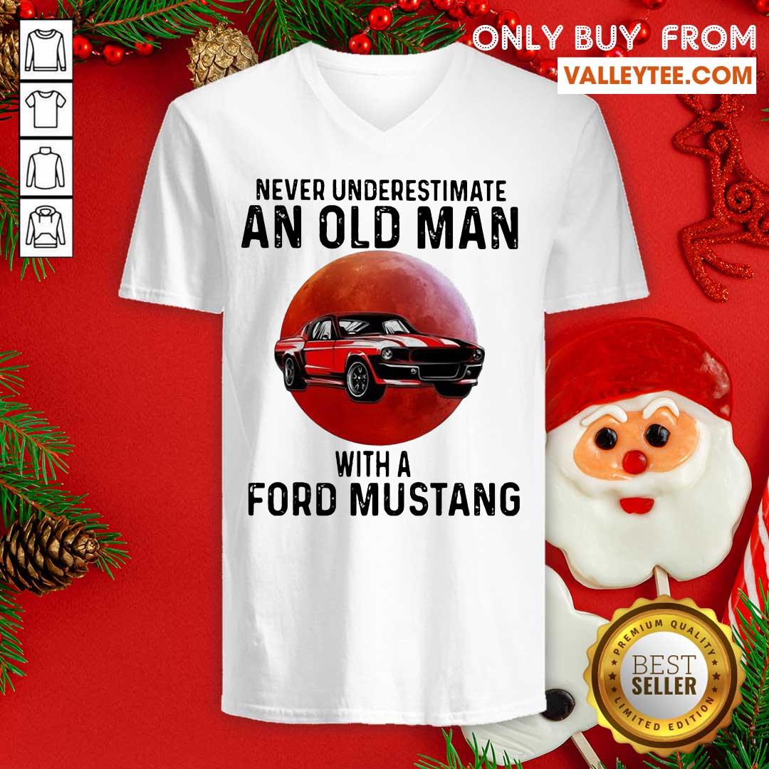 Wicked Never Underestimate An Old Man With A Ford Mustang THe Moon Shirt - Image 3