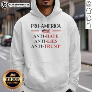 Alternative view of Premium Pro America Anti Trump Hate Lies Resist Sign Anti Trump Flag Pullover T-Shirt