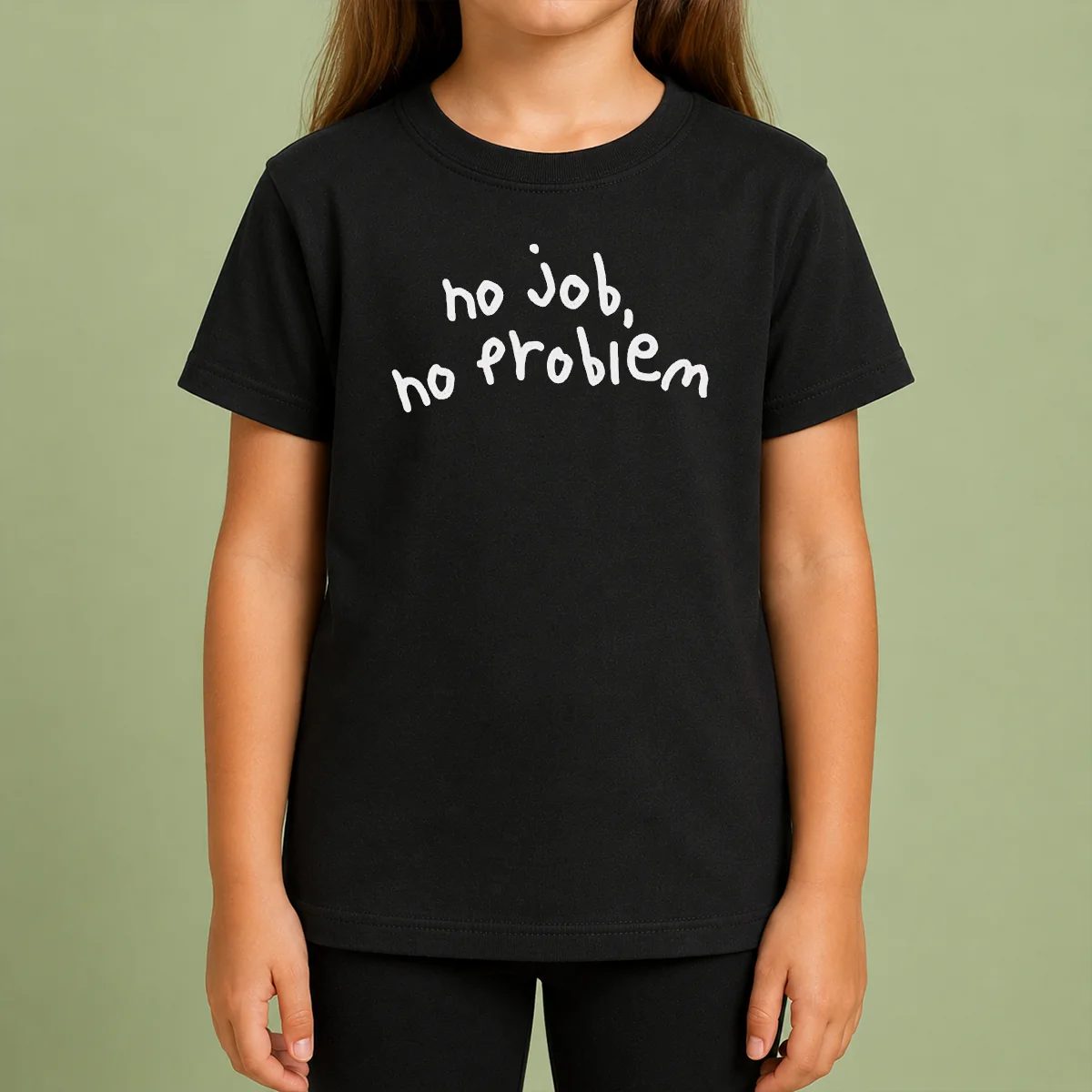 Original No Job No Problem Text Quote Shirt - Image 9