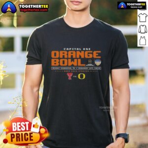 Original Capital One Orange Bowl Miami Gardens Fl Texas Tech Red Raiders Vs Oregon Ducks T-Shirt