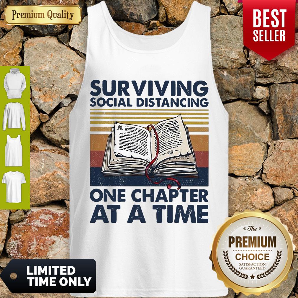 Vintage Surviving Social Distancing One Chapter At A Time Book Shirt - Image 3