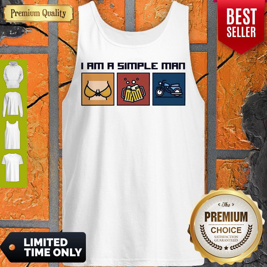 I Love Boobs Beer And Motorbike I Am A Simple Man Shirt - Image 4