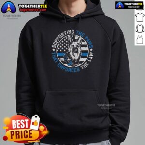 Alternative view of Top K9 Police Dog Funny Supporting The Paws K9 Police Officer T-Shirt