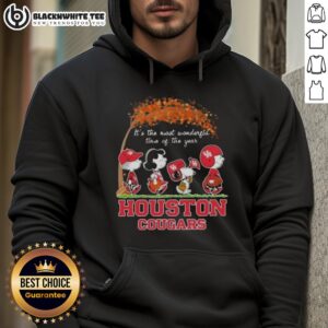 Alternative view of Awesome Houston Cougars X Peanuts Snoopy And Friends Autumn It's The Most Wonderful Time Of The Year T-Shirt