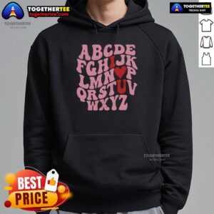 Alternative view of Premium Alphabet I Love You Valentines Day Heart T-Shirt