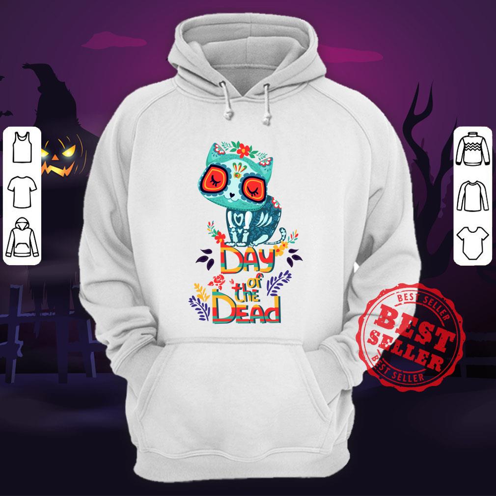 Sugar Skull Cat Day Of The Dead Shirt - Image 3