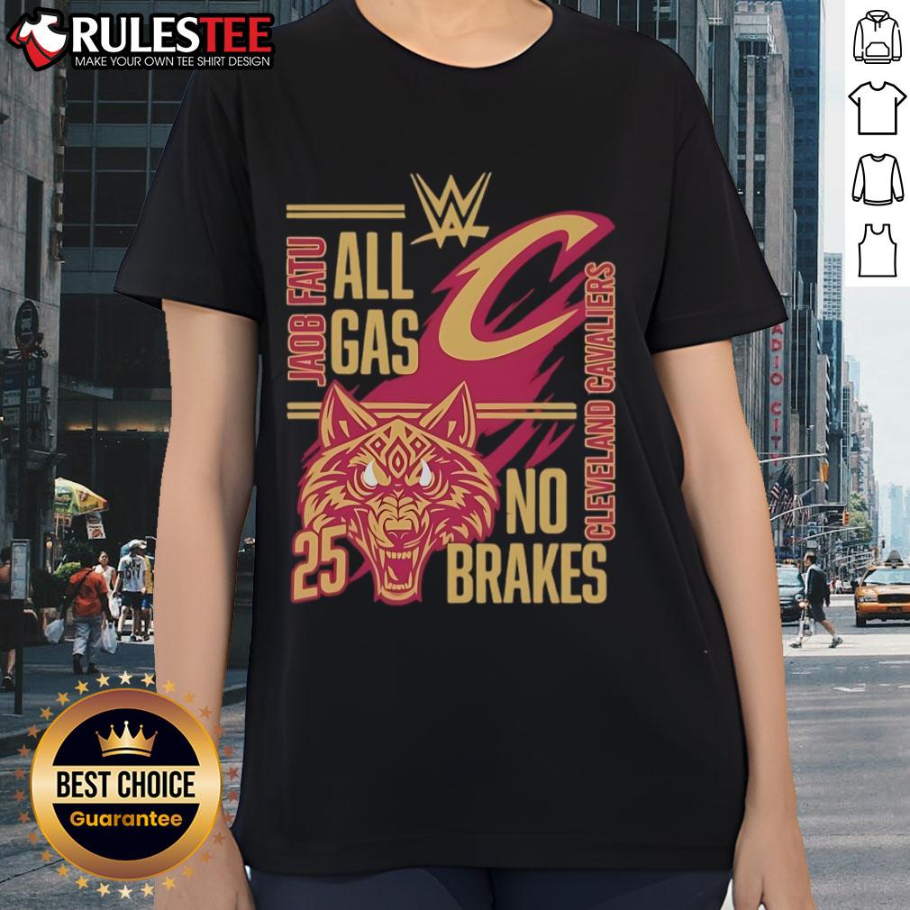 Official Jacob Fatu Cleveland Cavaliers All Gas No Brakes 2025 T-Shirt - Image 3