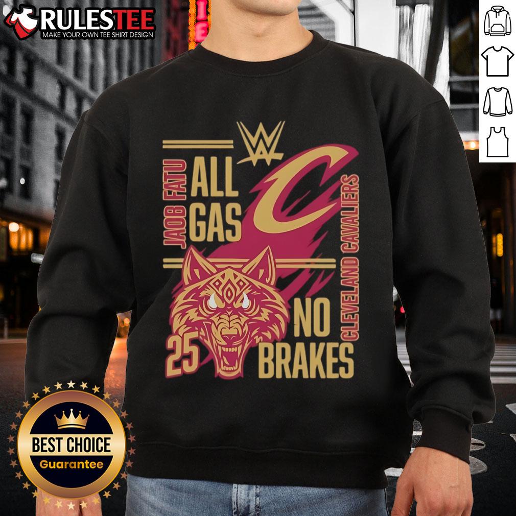 Official Jacob Fatu Cleveland Cavaliers All Gas No Brakes 2025 T-Shirt - Image 5